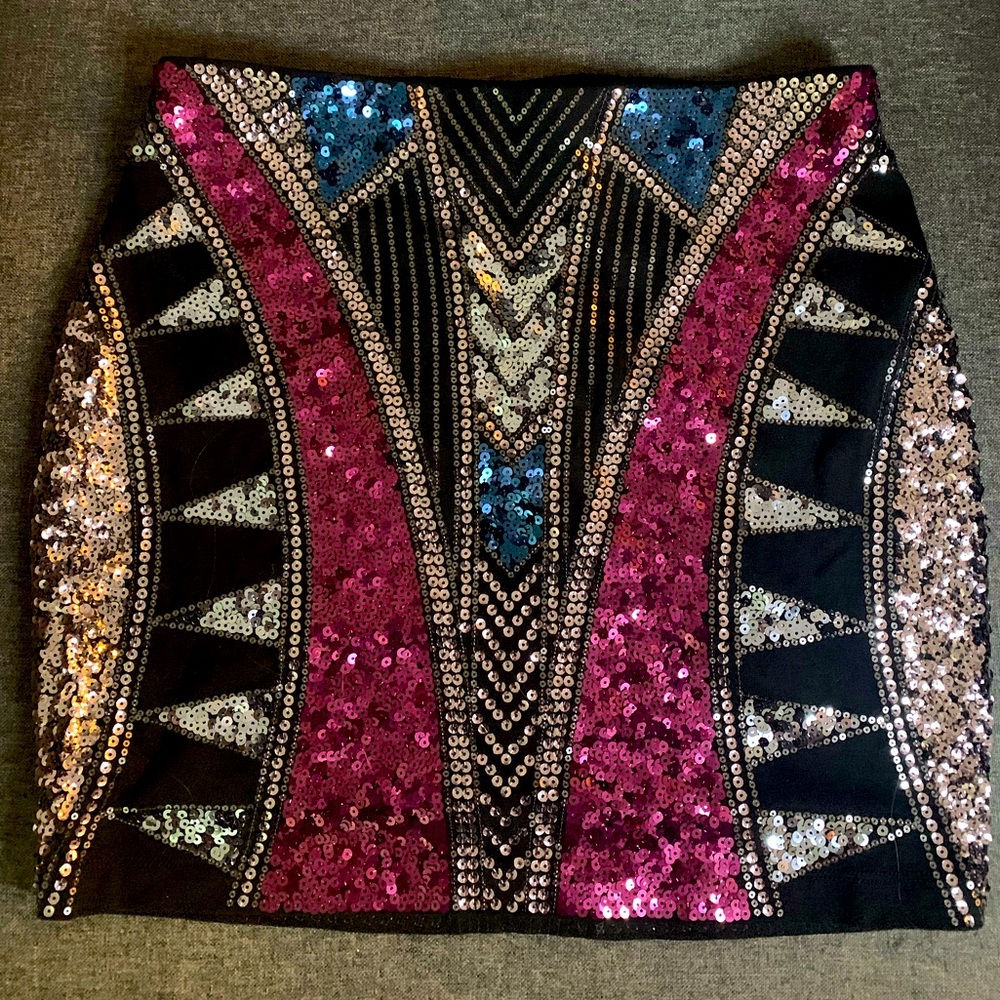 Express Sequin Mini Skirt
